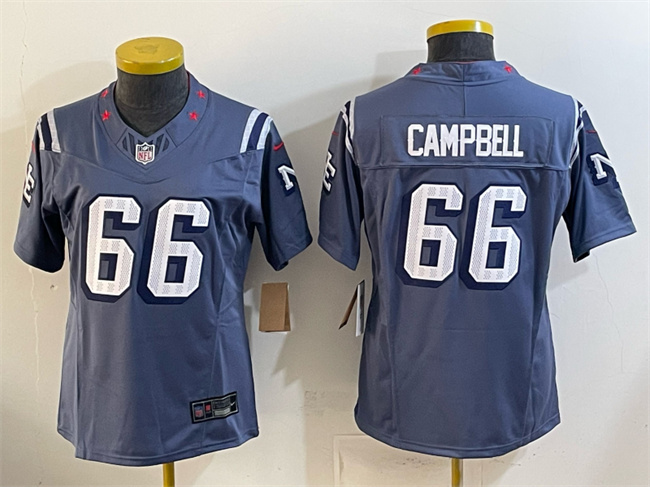 Women's New England Patriots #66 Will Campbell 2025 “Rivalries” Stitched Football Jersey(Run Small)